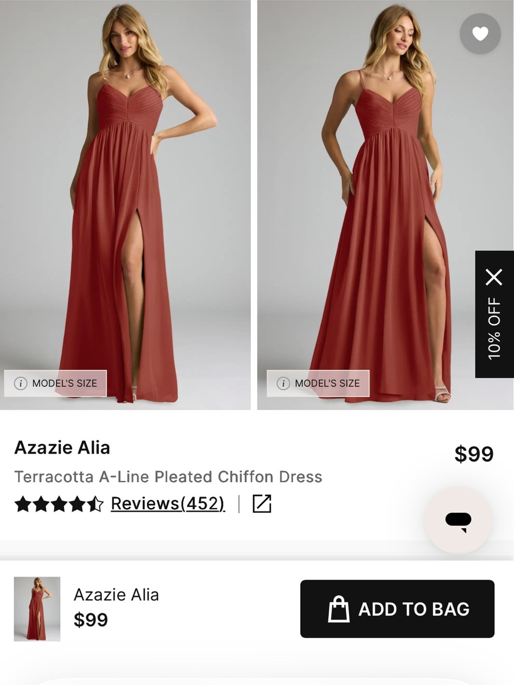 Azazie Terracotta Alia Maxi Dress